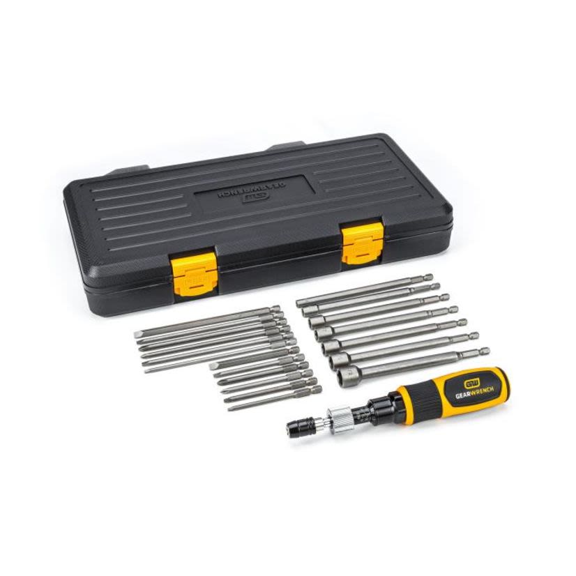 GearWrench 89620 Torque Screwdriver Set, 20 Pieces, ANSI B107.300/ASME, Alloy Steel, Phosphate